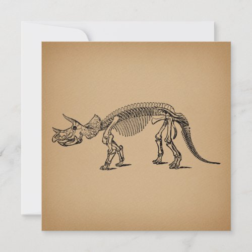 Triceratops Dinosaur Skeleton Prehistoric Art Invitation