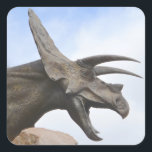 Triceratops Dinosaur Square Sticker<br><div class="desc">These stickers would make great party favors for a child's birthday!</div>