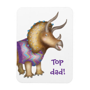 Triceratops dinosaur 'Top Dad' magnet