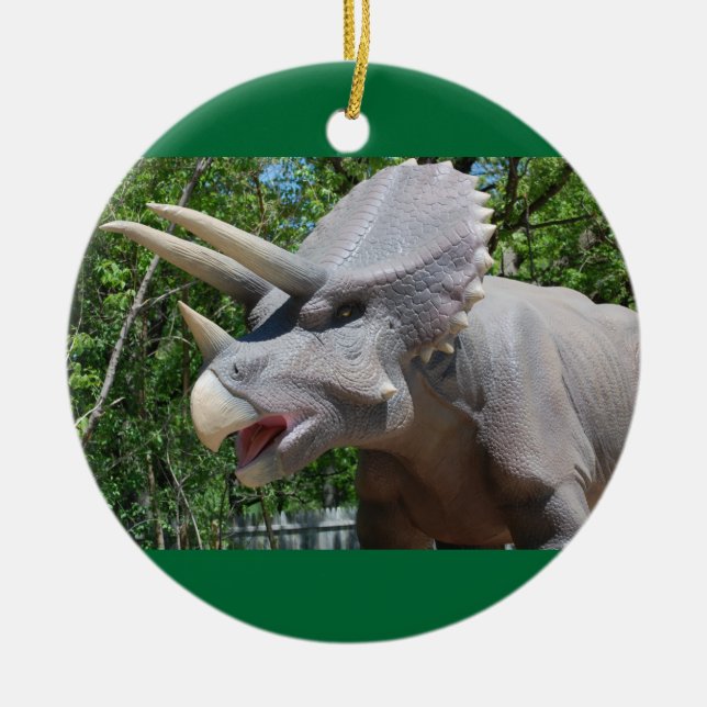 Triceratops Dinosaurs Ceramic Ornament (Front)