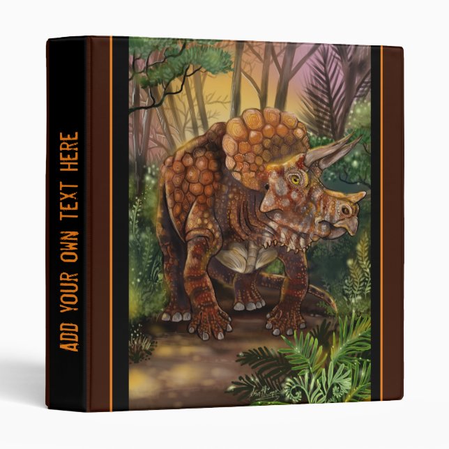 Triceratops Forest 3 Ring Binder (Front/Spine)