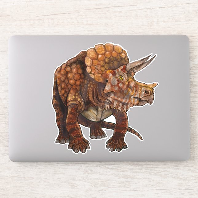 Triceratops Forest Art Sticker (Computer)