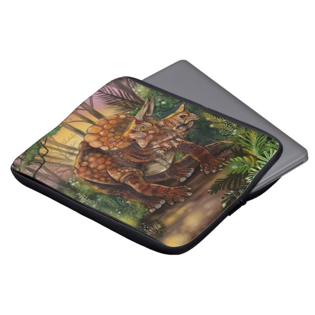 Triceratops Forest  Laptop Sleeve (Front Top)