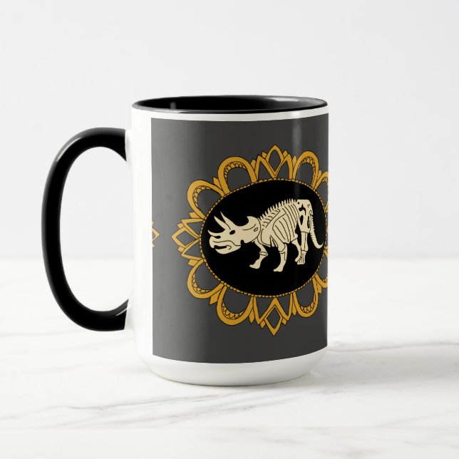 Triceratops Fossil Cameo Mug (Left)