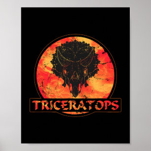 Triceratops Fossil Skull Dinosaur Poster