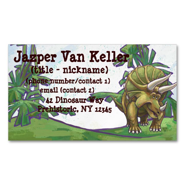 Triceratops Gifts & Accessories Business Card Magnet (Front)