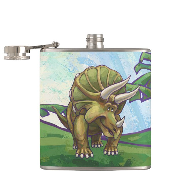 Triceratops Gifts & Accessories Hip Flask (Opened)