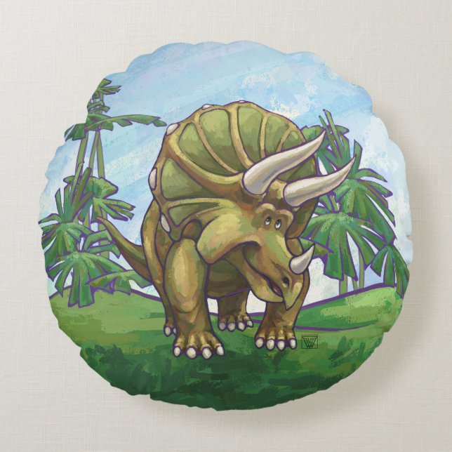 Triceratops Gifts & Accessories Round Pillow (Front)
