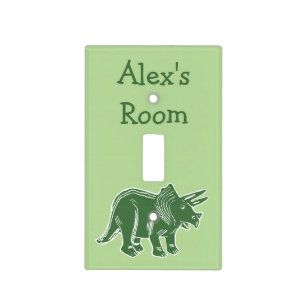 Triceratops Green Custom Light Switch Cover