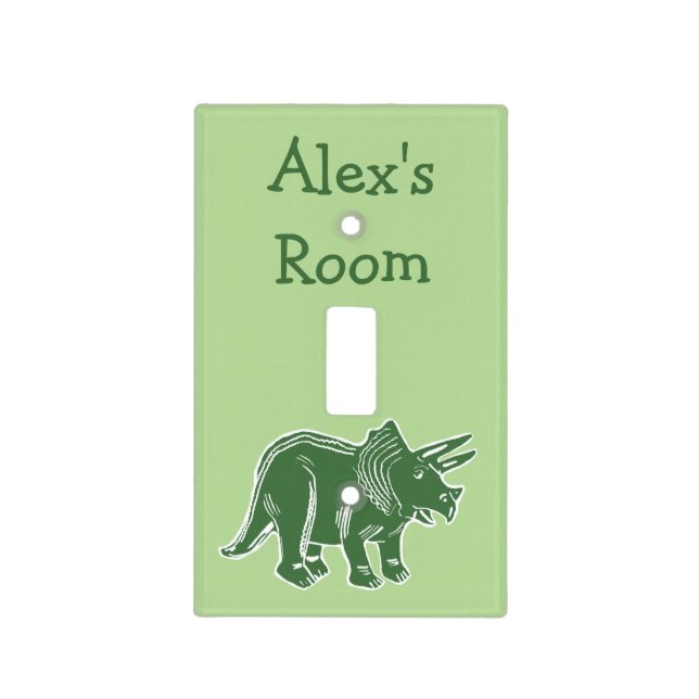 Triceratops Green Custom Light Switch Cover (Front)
