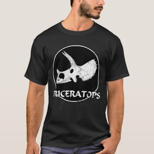 Triceratops Head Fossil T_Shirt