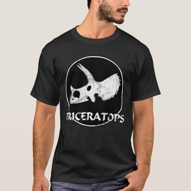 Triceratops Head Fossil T-Shirt (Front)