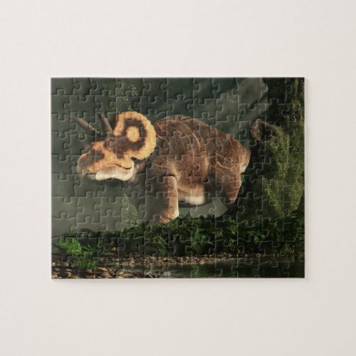 Triceratops in a Mossy Forest Jigsaw Puzzle