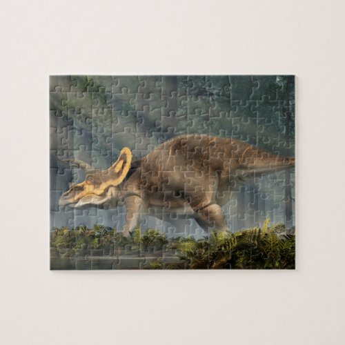 Triceratops in a Primeval Forest Jigsaw Puzzle