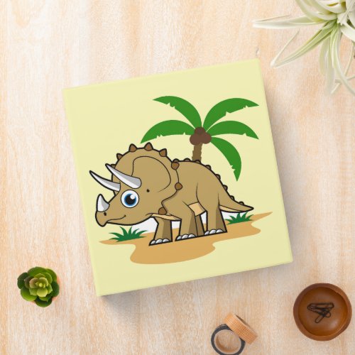 Triceratops In A Tropical Climate 3 Ring Binder