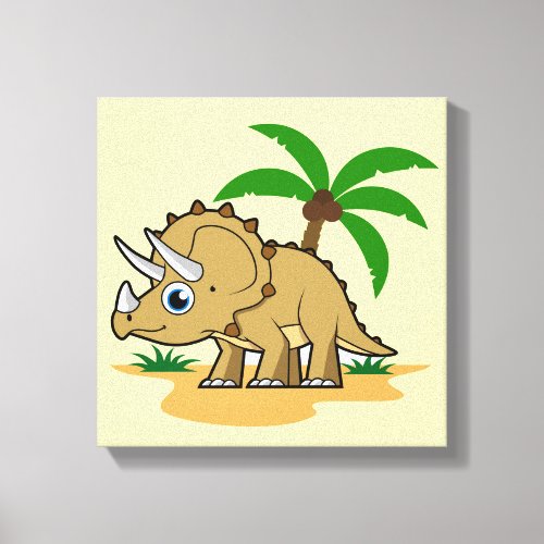 Triceratops In A Tropical Climate Canvas Print