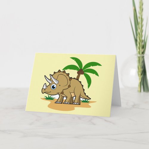 Triceratops In A Tropical Climate Card