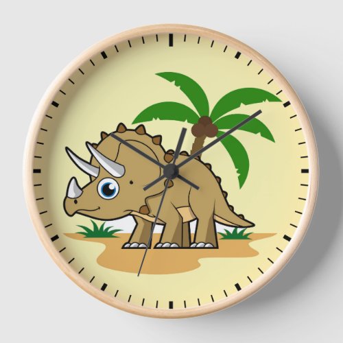 Triceratops In A Tropical Climate Clock