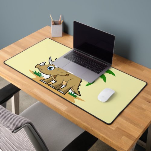 Triceratops In A Tropical Climate Desk Mat