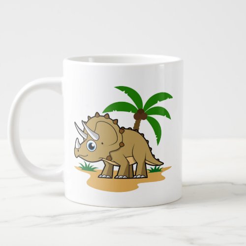 Triceratops In A Tropical Climate Giant Coffee Mug