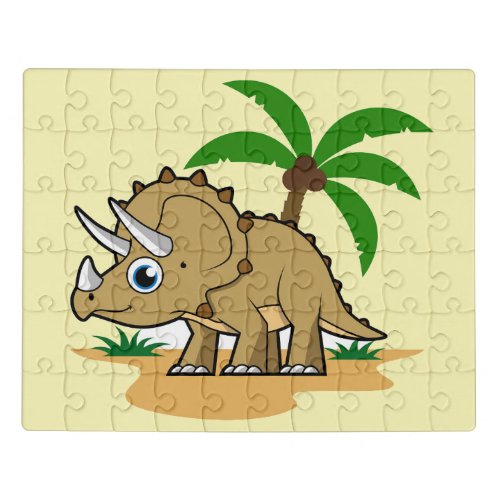 Triceratops In A Tropical Climate Jigsaw Puzzle