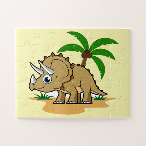 Triceratops In A Tropical Climate Jigsaw Puzzle