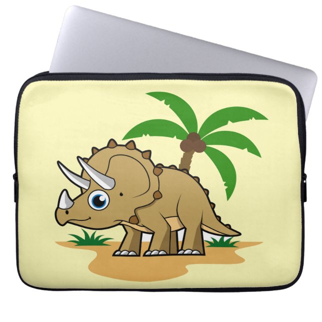 Triceratops In A Tropical Climate. Laptop Sleeve (Front)