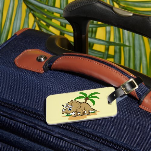 Triceratops In A Tropical Climate Luggage Tag