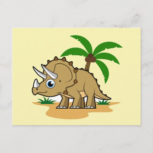 Triceratops In A Tropical Climate Postcard