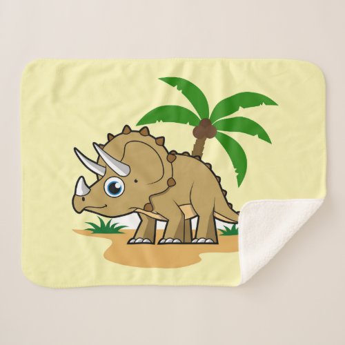 Triceratops In A Tropical Climate Sherpa Blanket