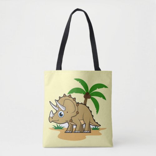 Triceratops In A Tropical Climate Tote Bag