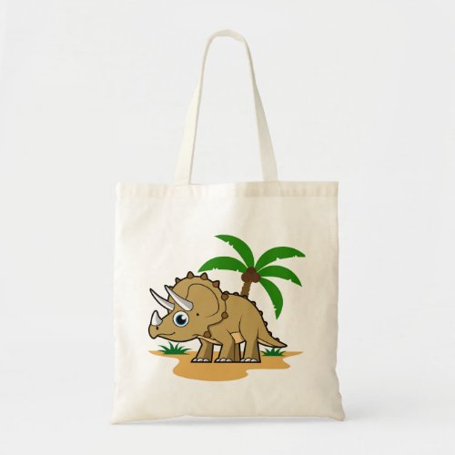 Triceratops In A Tropical Climate Tote Bag