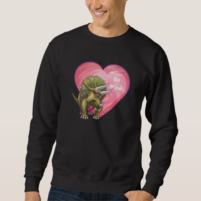 Triceratops In Love Valentine's Day Sweatshirt (Front)