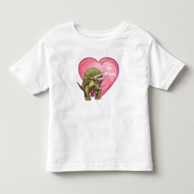 Triceratops In Love Valentine's Day Toddler T-shirt (Front)