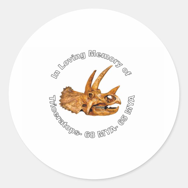 Triceratops' Memory Classic Round Sticker (Front)
