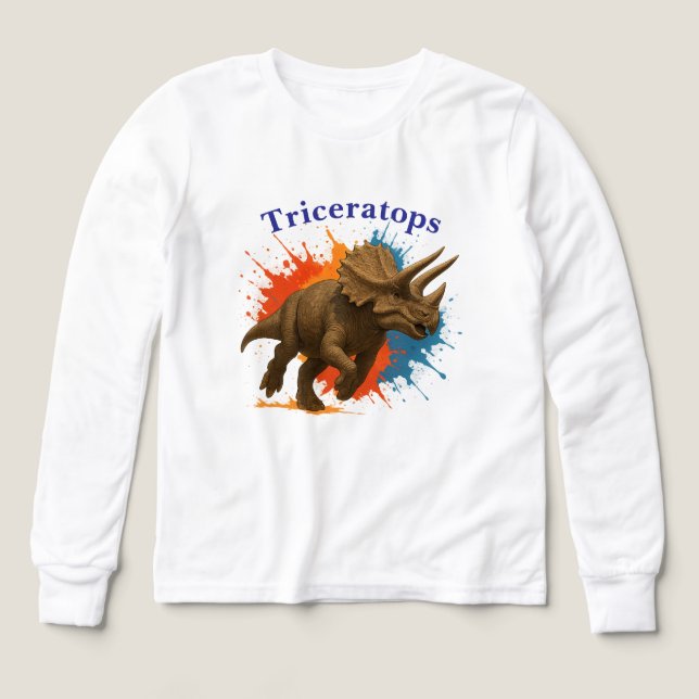 Triceratops Power - Bunter Dino for kids Tri-Blend Shirts (Design Front)