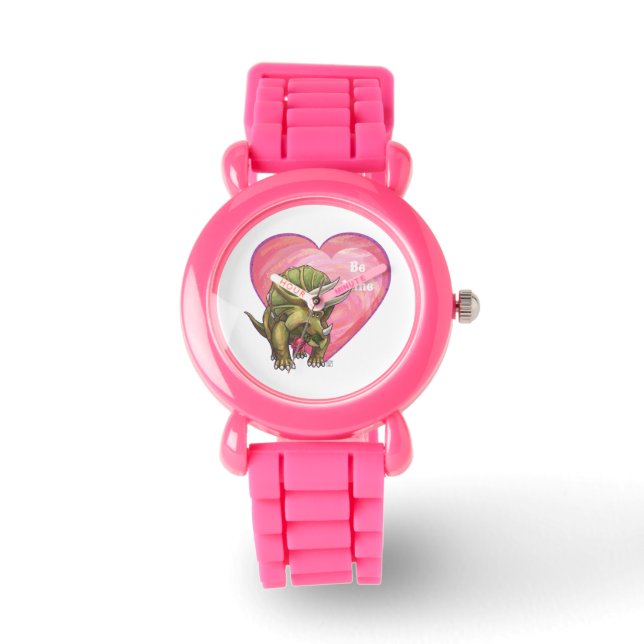 Triceratops Red Rose Heart Watch (Front)