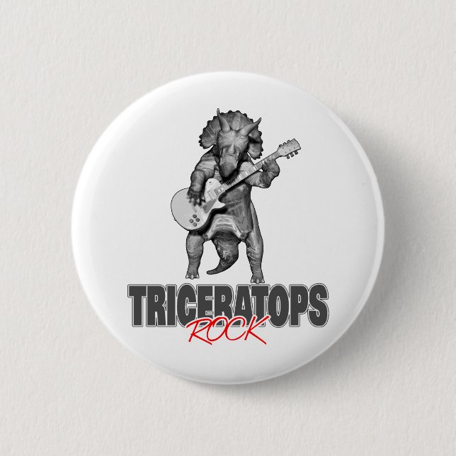 Triceratops Rocks Pinback Button (Front)