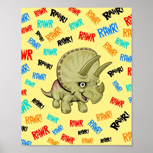 Triceratops says âœRawrâ Poster