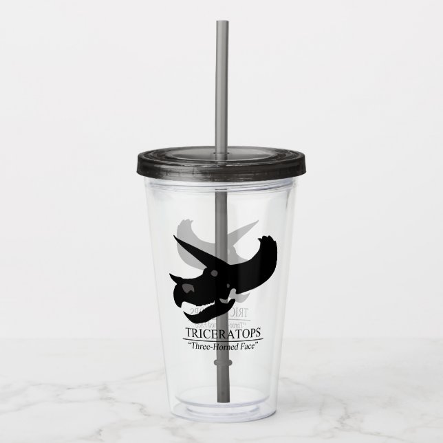 Triceratops Skull Acrylic Tumbler (Front)