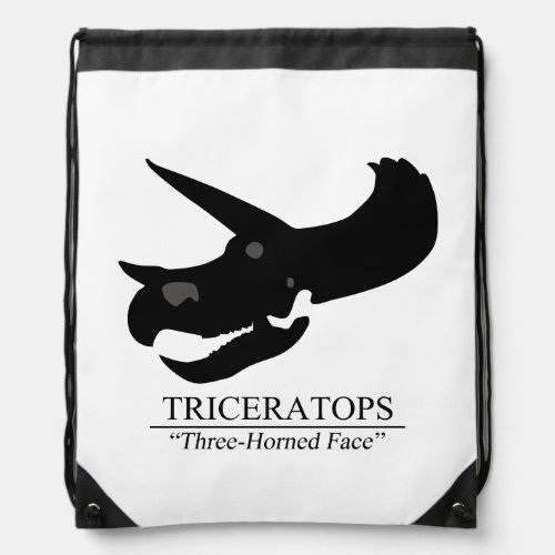 Triceratops Skull Drawstring Bag