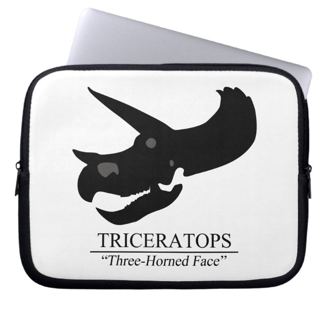 Triceratops Skull Laptop Sleeve (Front)