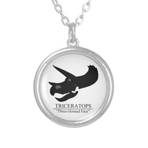 Triceratops Skull Silver Plated Necklace
