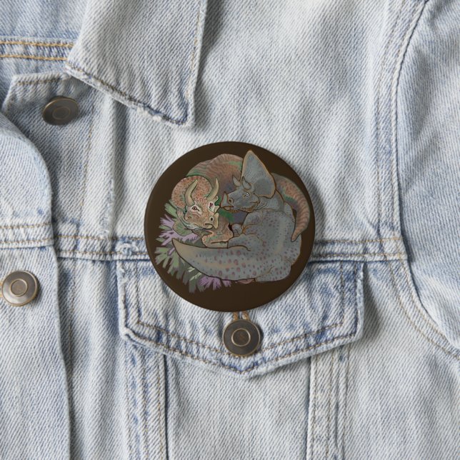 Triceratops Snuggles Button (In Situ)
