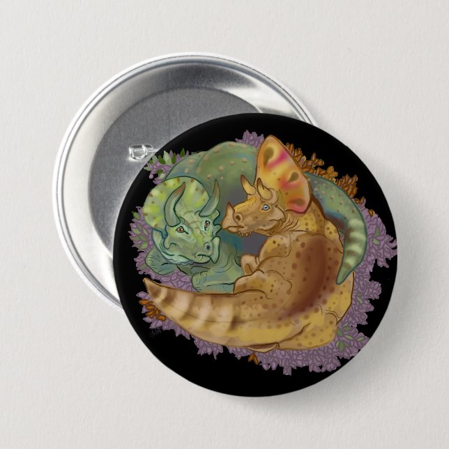 Triceratops Snuggles Button (Front & Back)