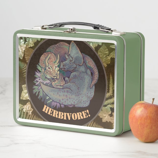 Triceratops Snuggles Metal Lunch Box (In Situ)