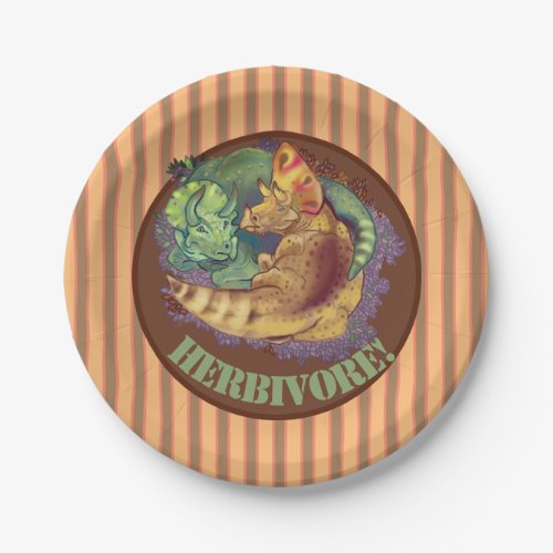 Triceratops Snuggles Paper Plate