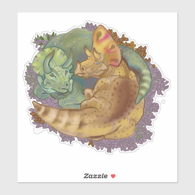 Triceratops Snuggles Sticker (Sheet)
