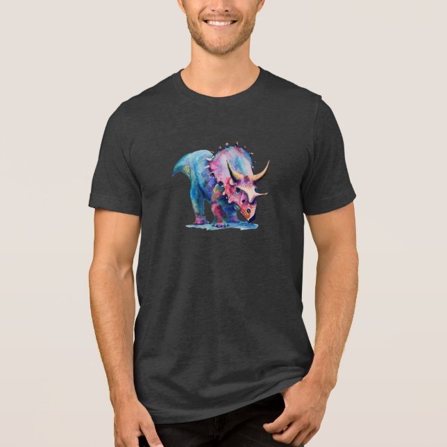 Triceratops Splendor: Unisex T-Shirt Tri-Blend Shirt (Front)