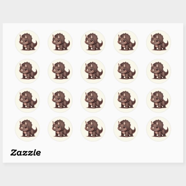 Triceratops Stickers - Frill Friends Collection (Sheet)